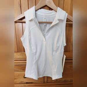 Lululemon sleeveless polo, size 0, white